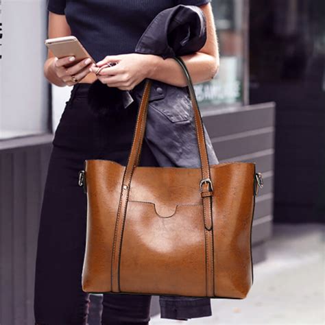 medium to small fake leather tote bags|genuine leather tote handbag.